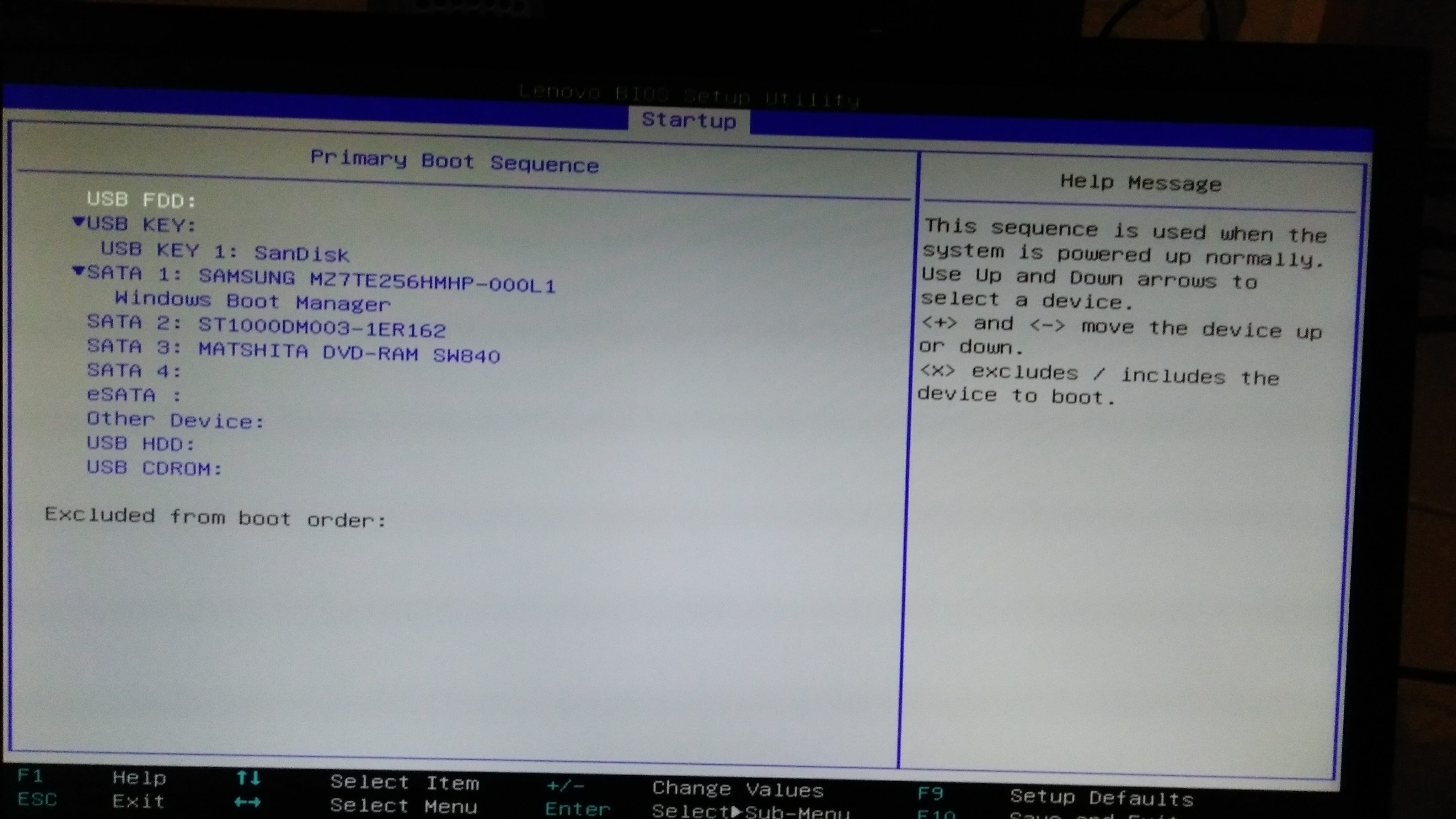 BIOS - startup Primary Boot Sequence
